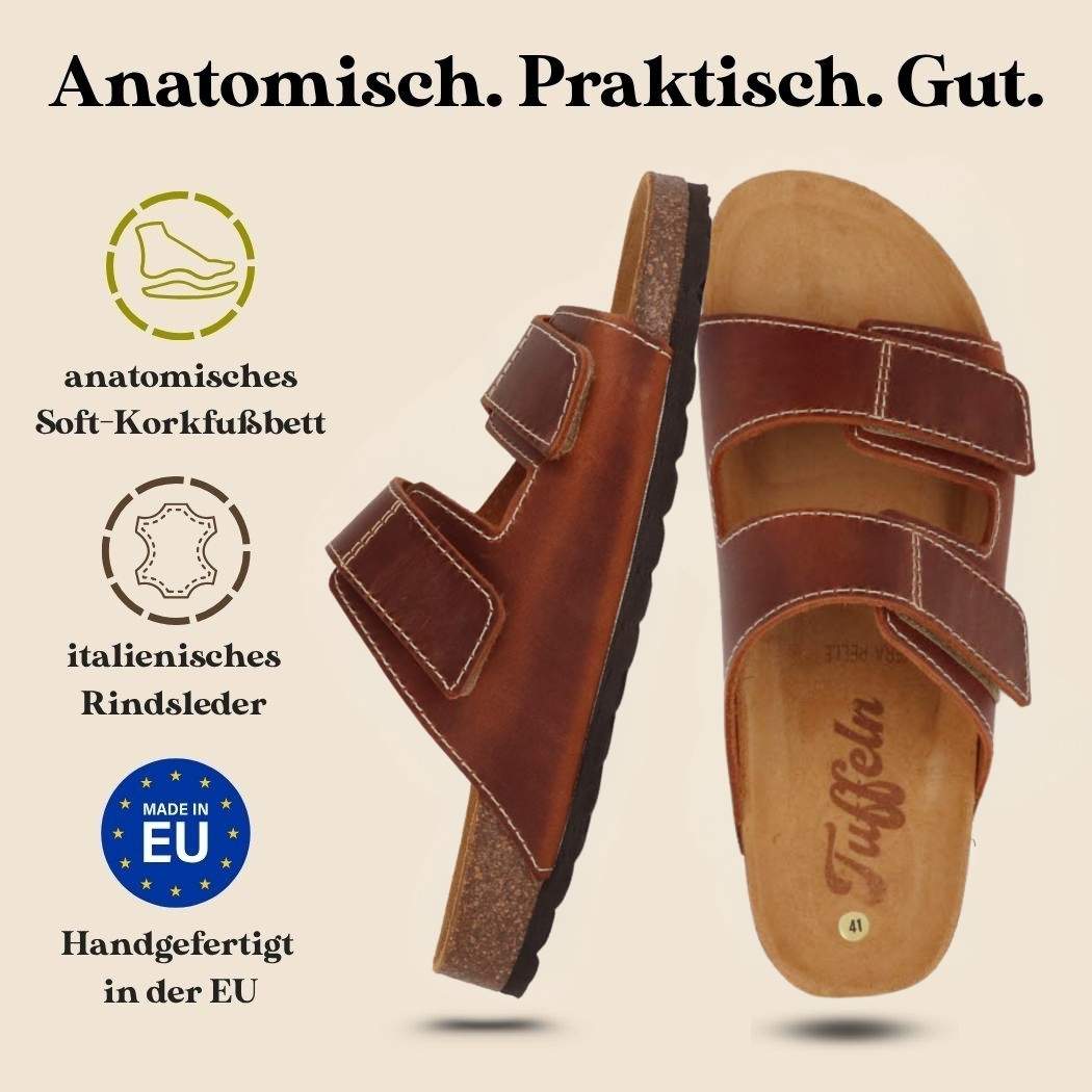 Tuffeln Amrum Leather Sandal, cognac