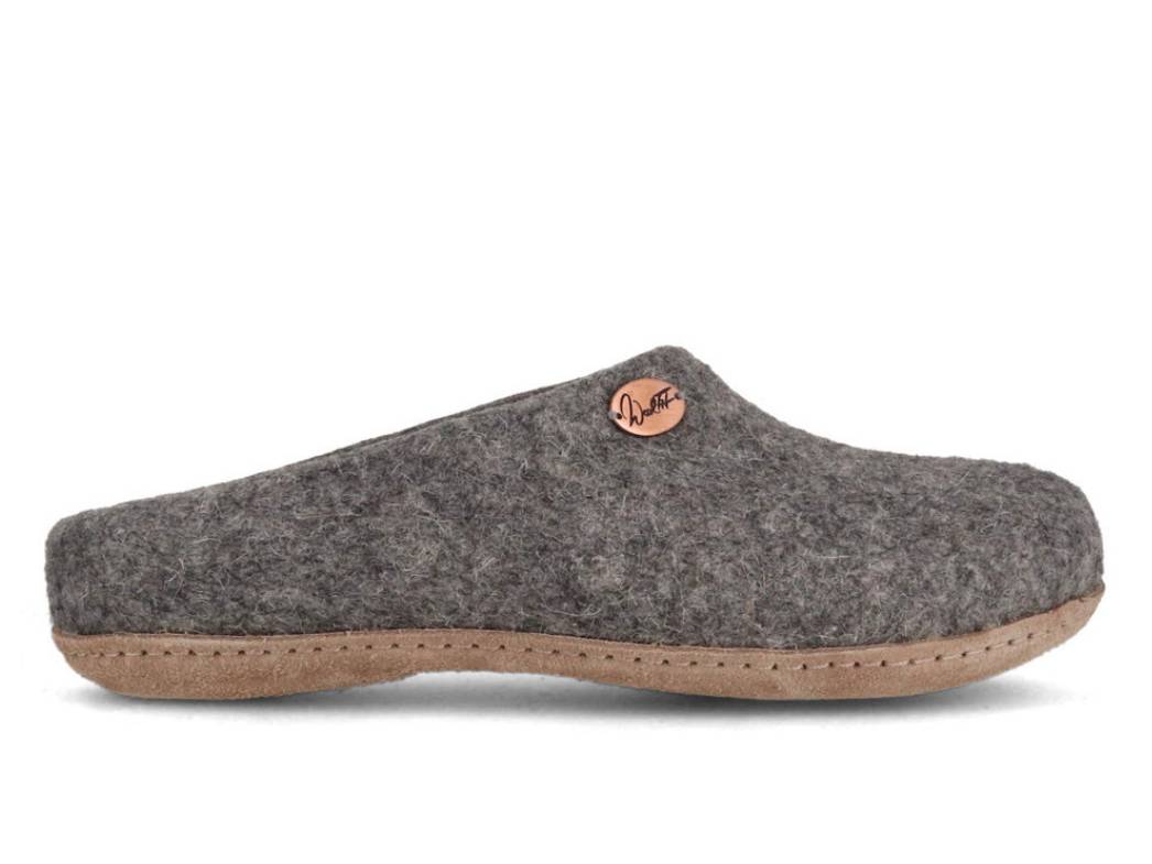 Filzpantoffeln mit Einlagen Classic, hellgrau