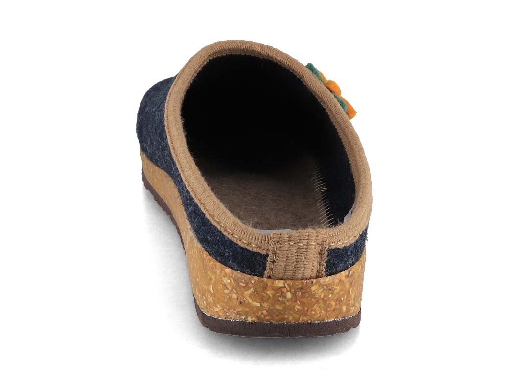 Tuffeln Blossom vegan felt slippers, dark blue