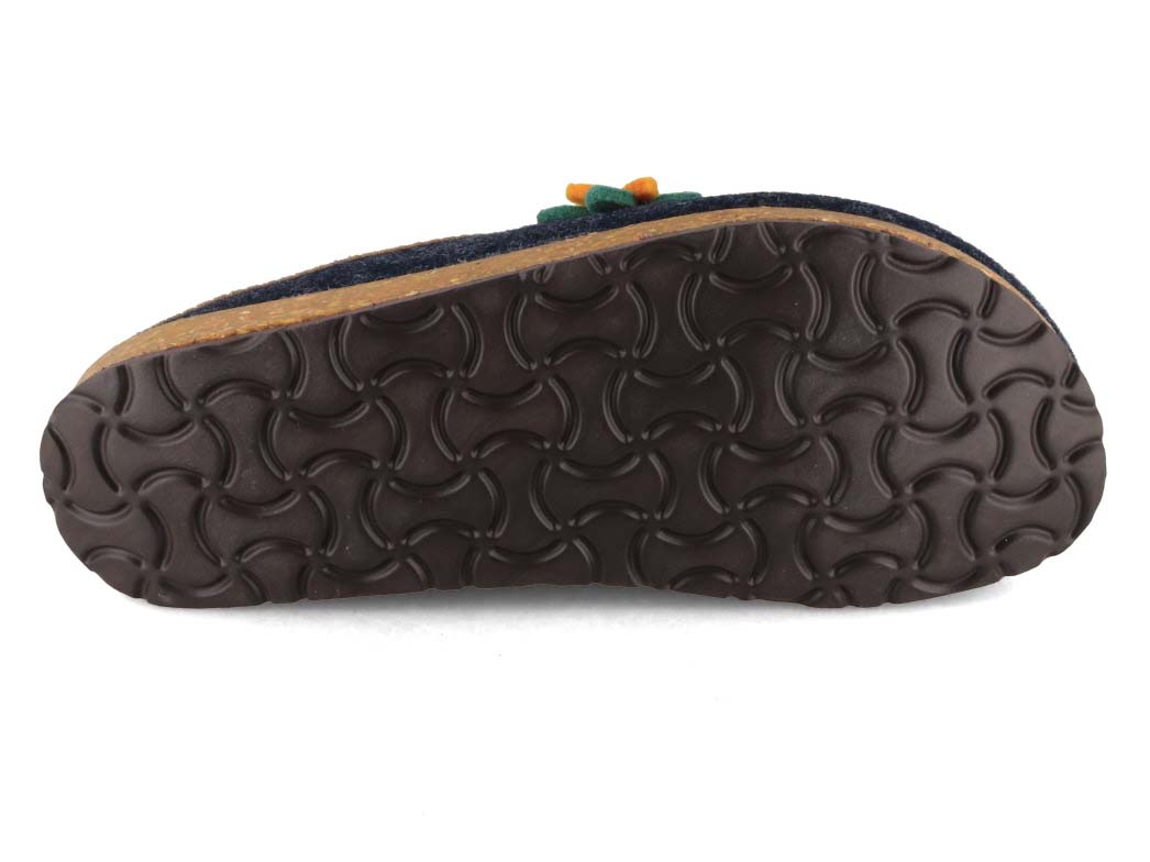 Tuffeln Blossom vegan felt slippers, dark blue