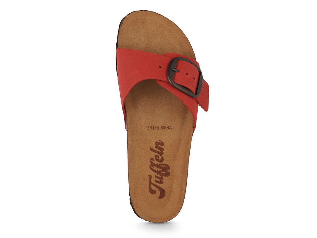 Tuffeln Fehmarn Leather Sandal, Terracotta Red