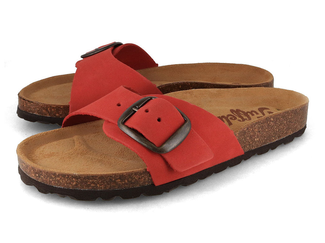 Tuffeln Fehmarn Leather Sandal, Terracotta Red