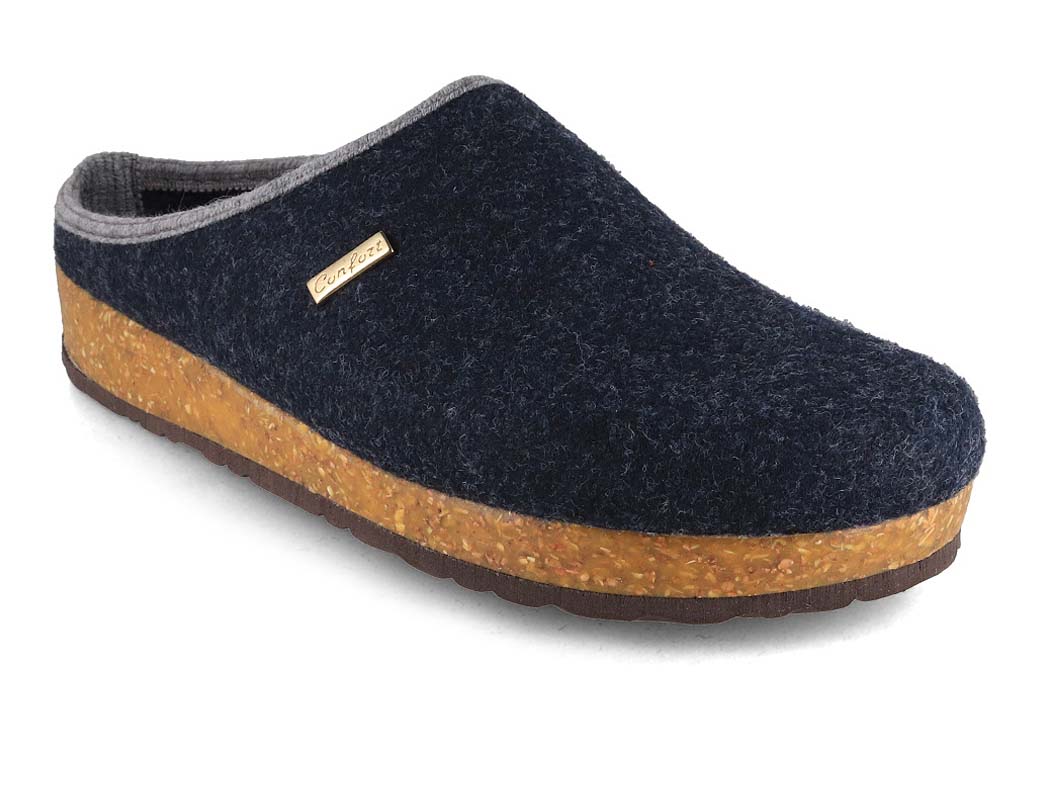Tuffeln Comfort Vegan Felt Slippers, Dark Blue