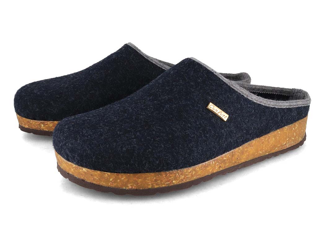 Tuffeln Comfort Vegan Felt Slippers, Dark Blue