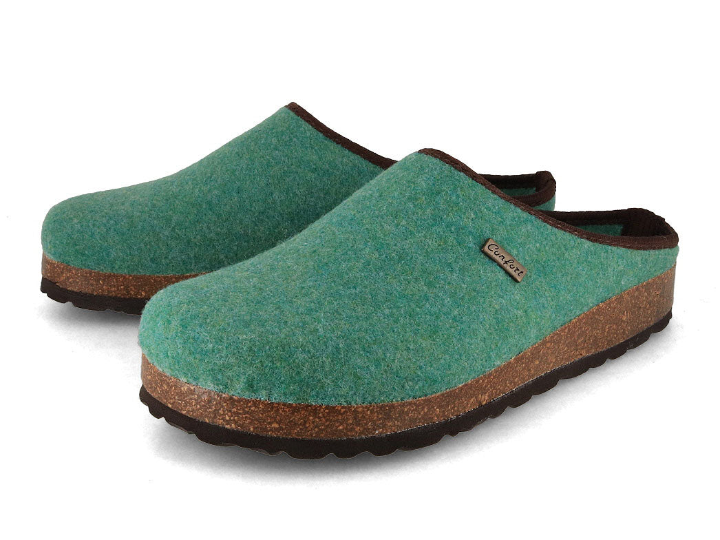 Tuffeln Comfort Vegan Felt Slippers, Green