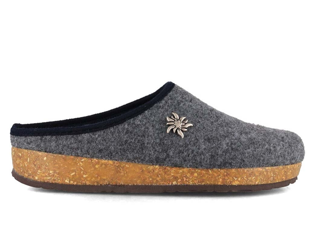 Tuffeln Edelweiss vegan felt slippers, light grey