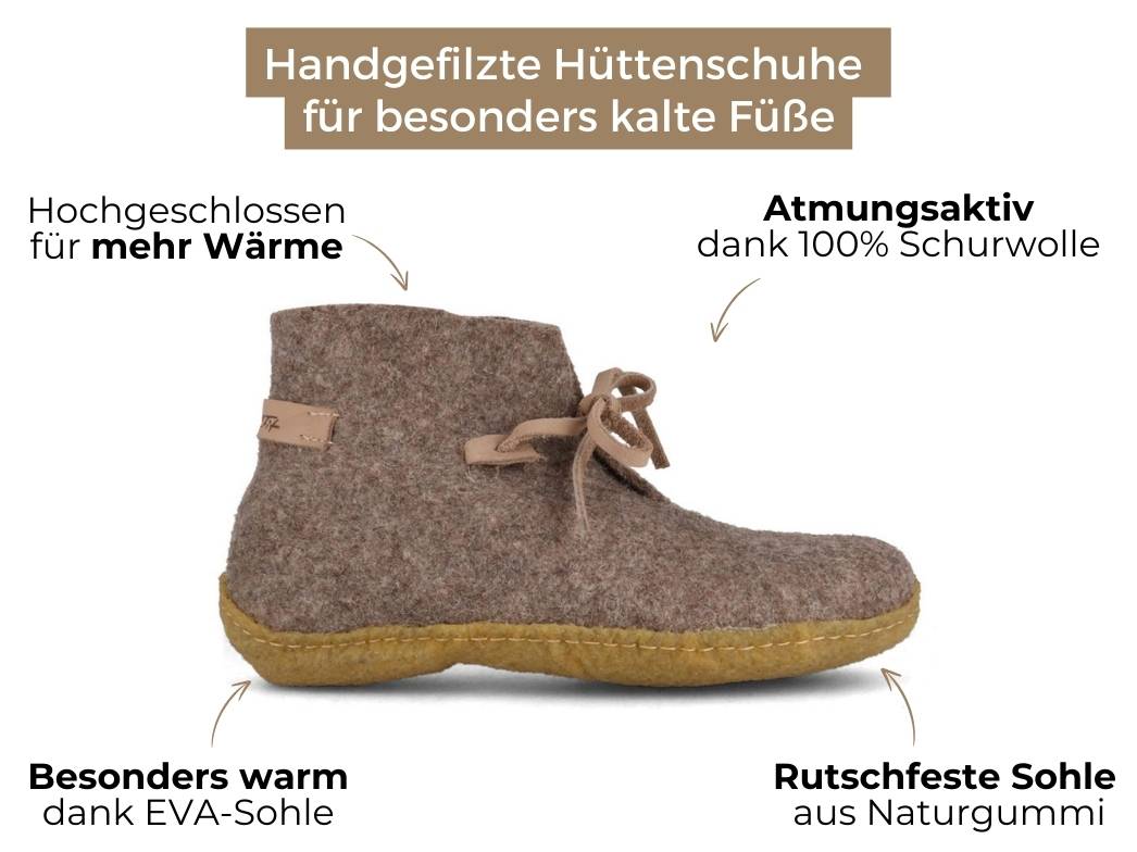 Slippers with Insoles & Rubber Sole Vitus, peat