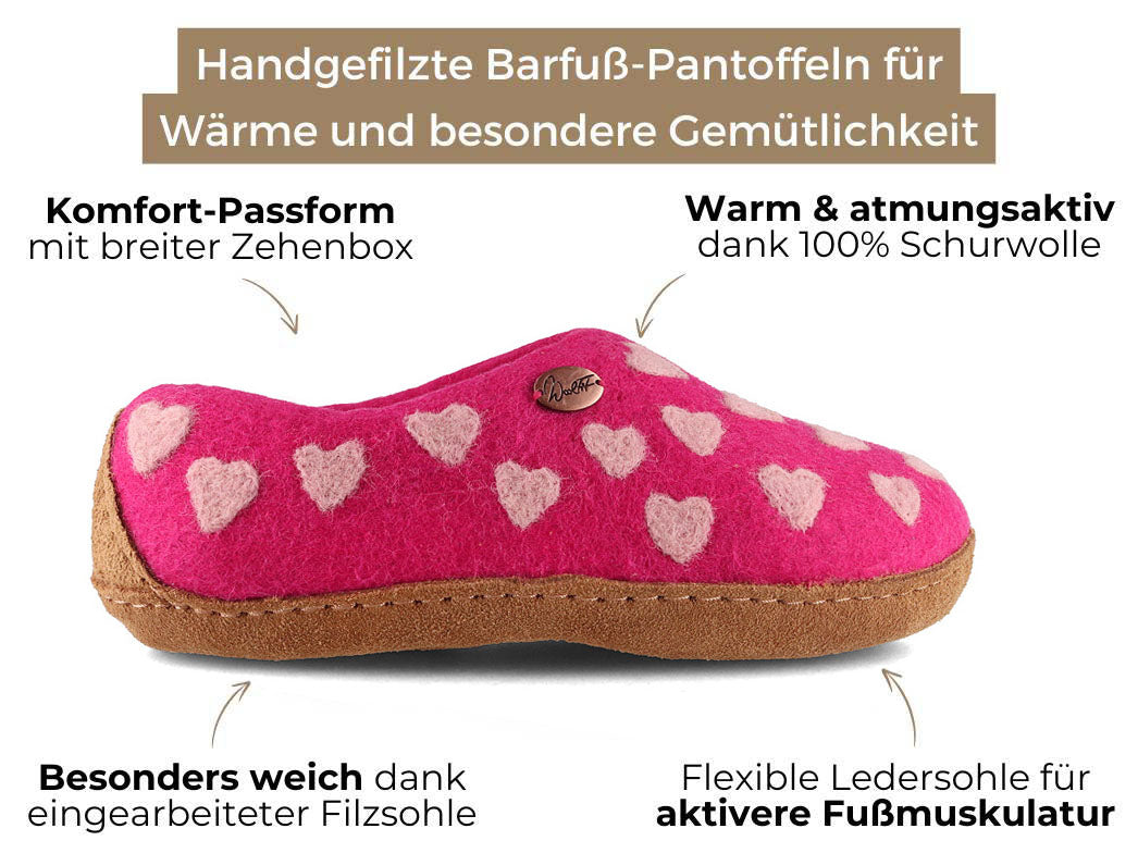 Barfuß-Hausschuh Footprint, pink