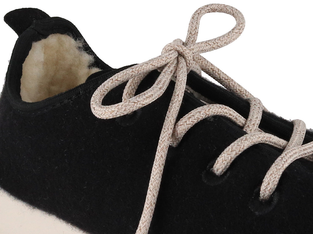 Merino Wool Sneakers - lined, black
