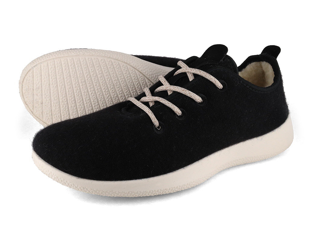 Merino Wool Sneakers - lined, black