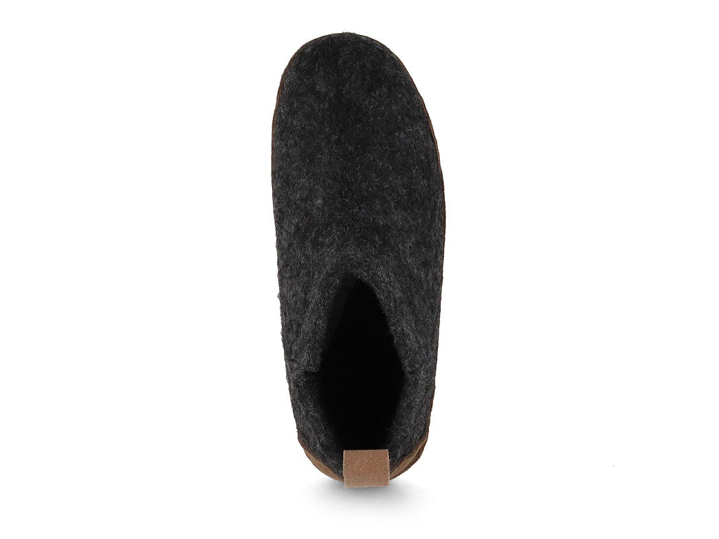Hüttenschuhe mit Ledersohle Yeti, graphit