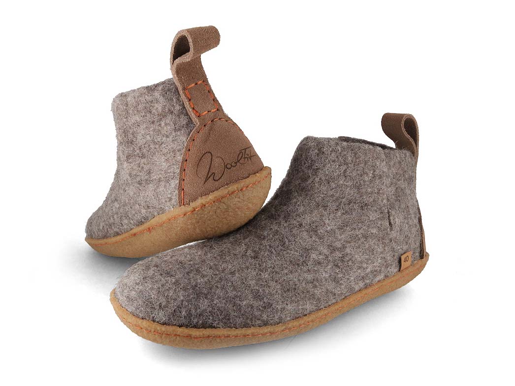 Slippers with rubber sole Yeti, stone grey
