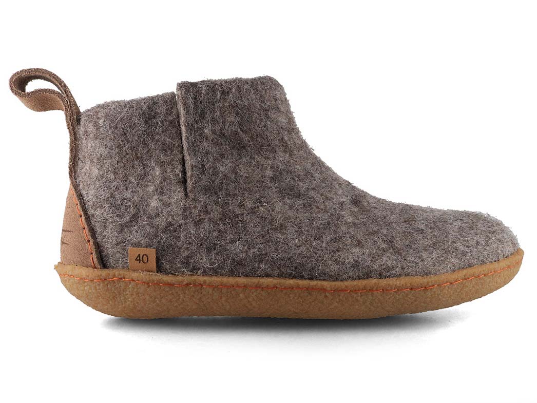 Slippers with rubber sole Yeti, stone grey