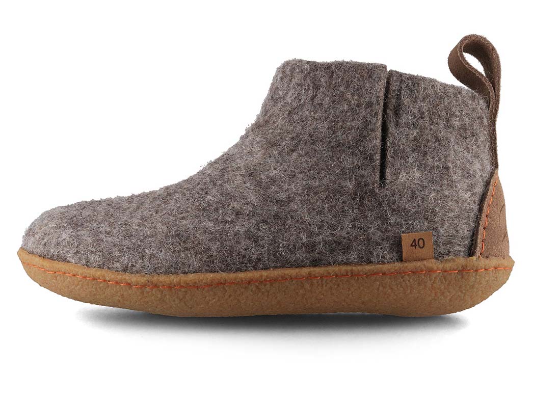Slippers with rubber sole Yeti, stone grey