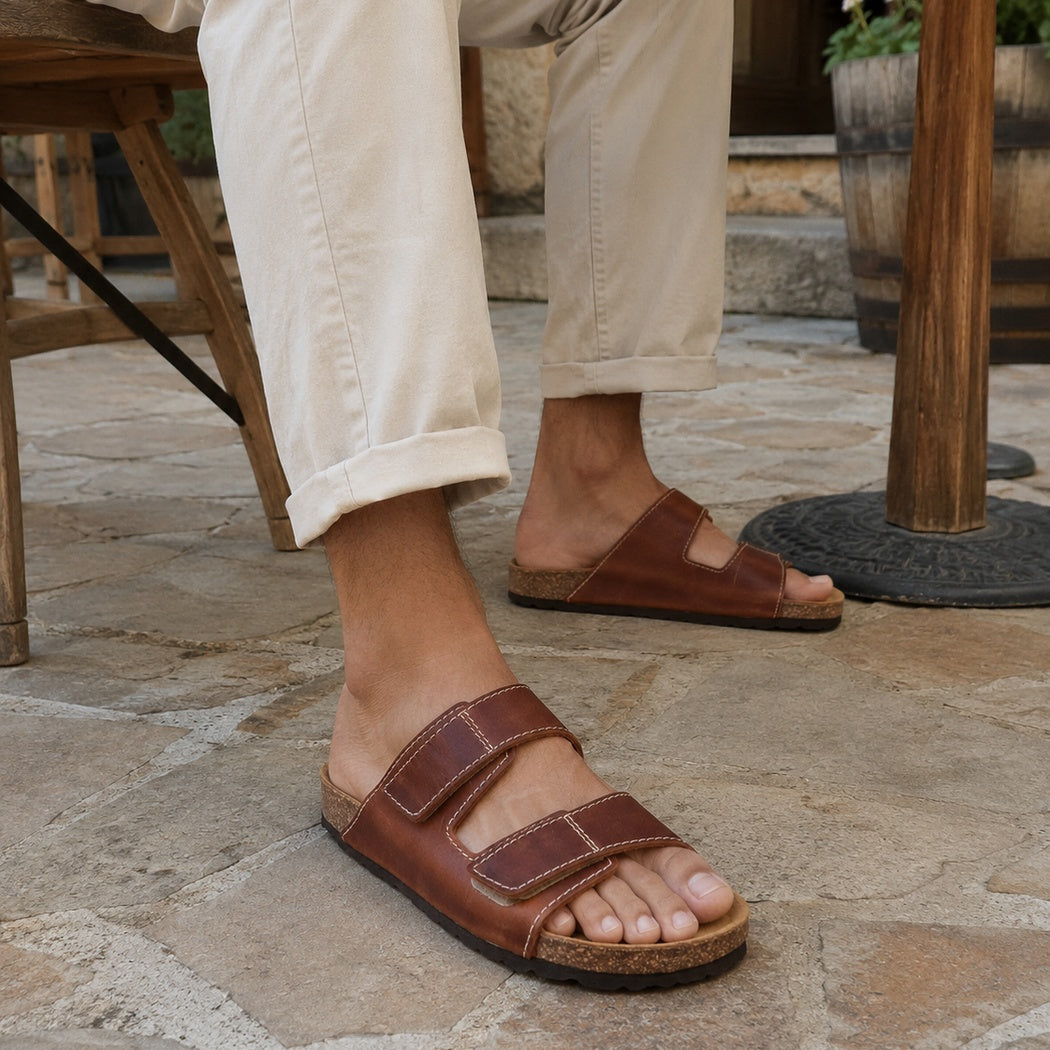 Tuffeln Amrum Leather Sandal, cognac