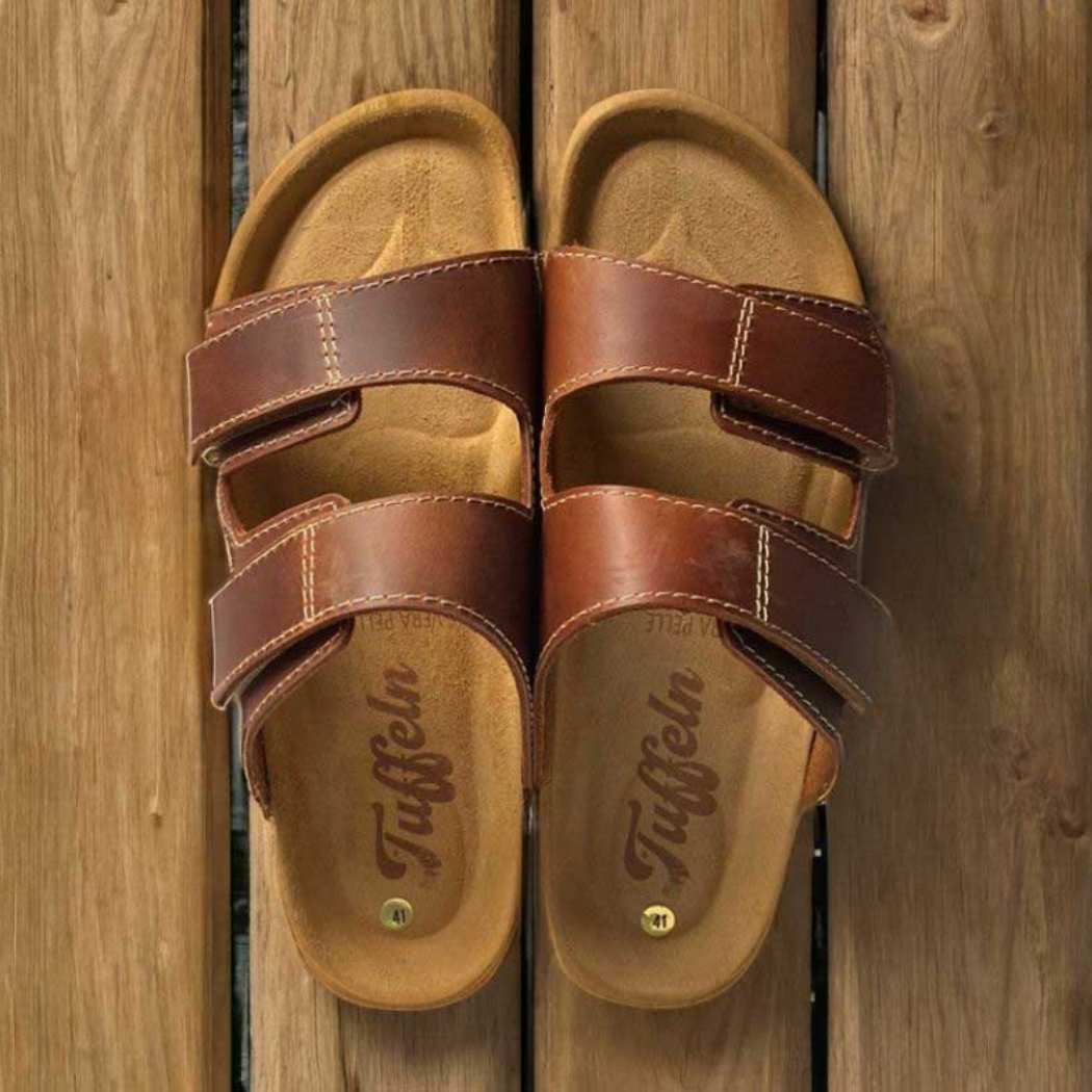 Tuffeln Amrum Leather Sandal, cognac
