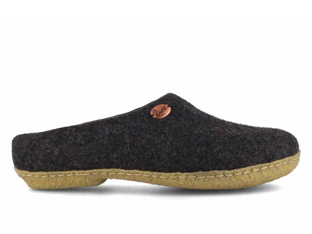 Filzpantoffeln mit Einlagen & Gummisohle Classic, graphit