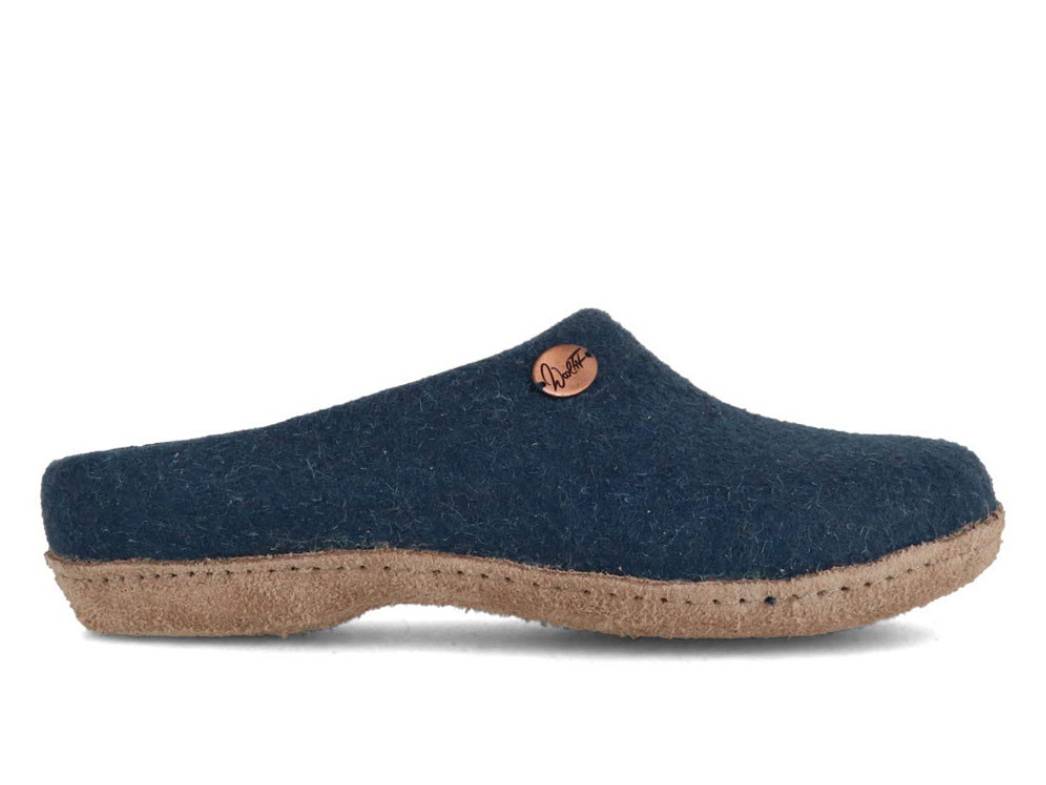 Filzpantoffeln mit Einlagen Classic, blau