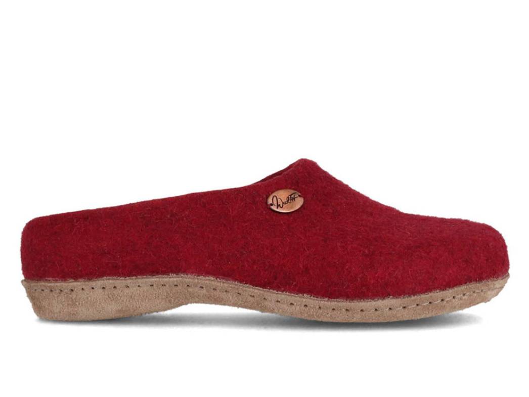 Filzpantoffeln mit Einlagen Classic, dunkelrot