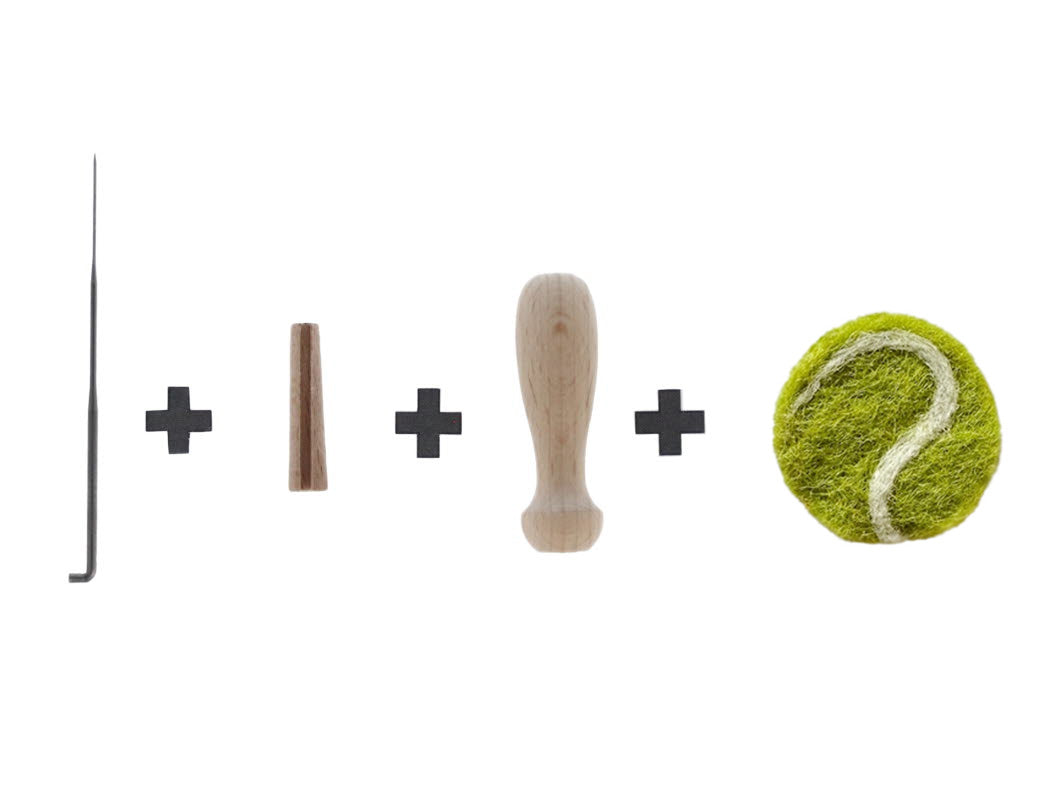 Felt Sticker Tennis Ball, handmade felt, green