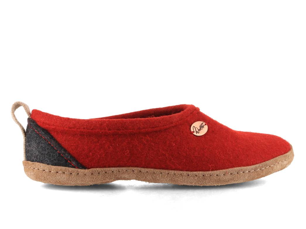 High Felt Slippers Highland, Red