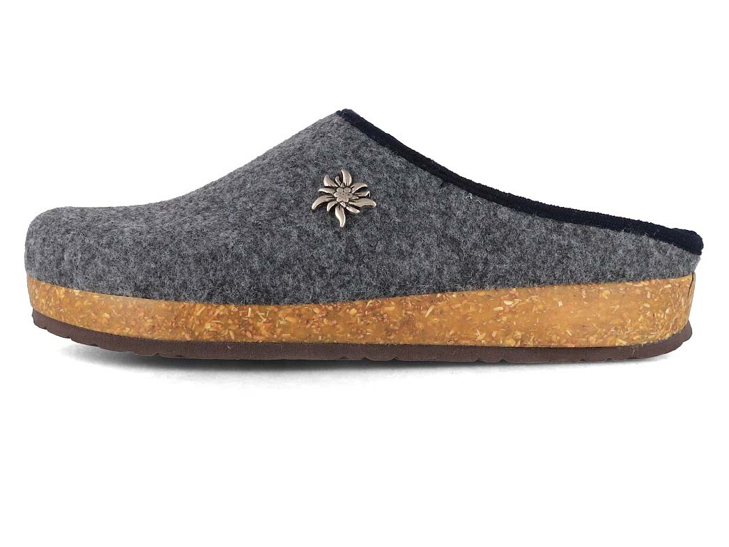 Tuffeln Edelweiss vegan felt slippers, light grey