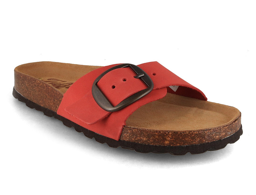 Tuffeln Fehmarn Leather Sandal, Terracotta Red