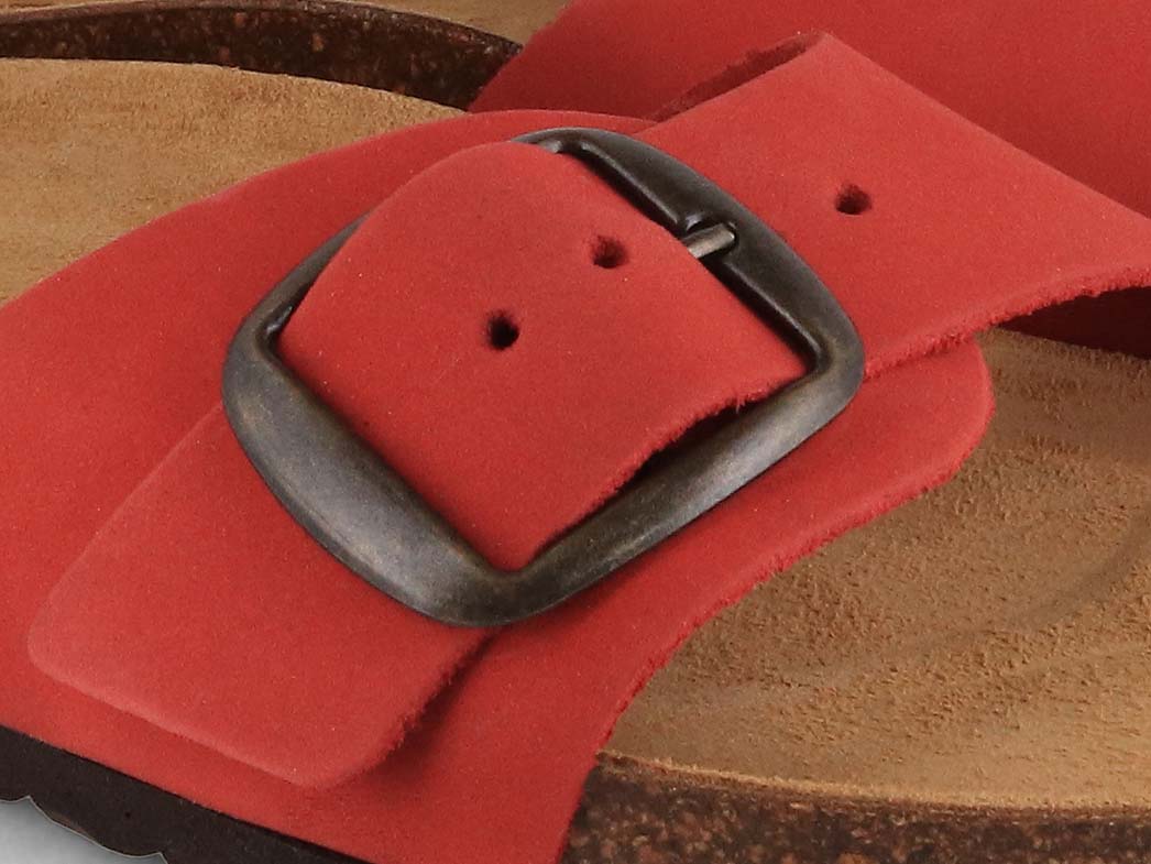 Tuffeln Fehmarn Leather Sandal, Terracotta Red