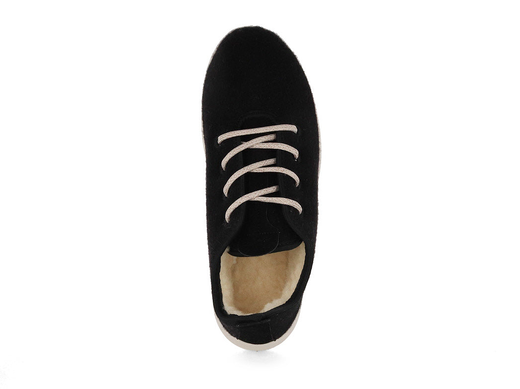 Merino Wool Sneakers - lined, black