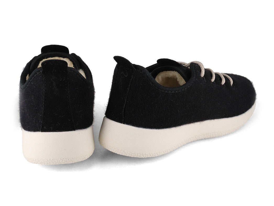 Merino Wool Sneakers - lined, black