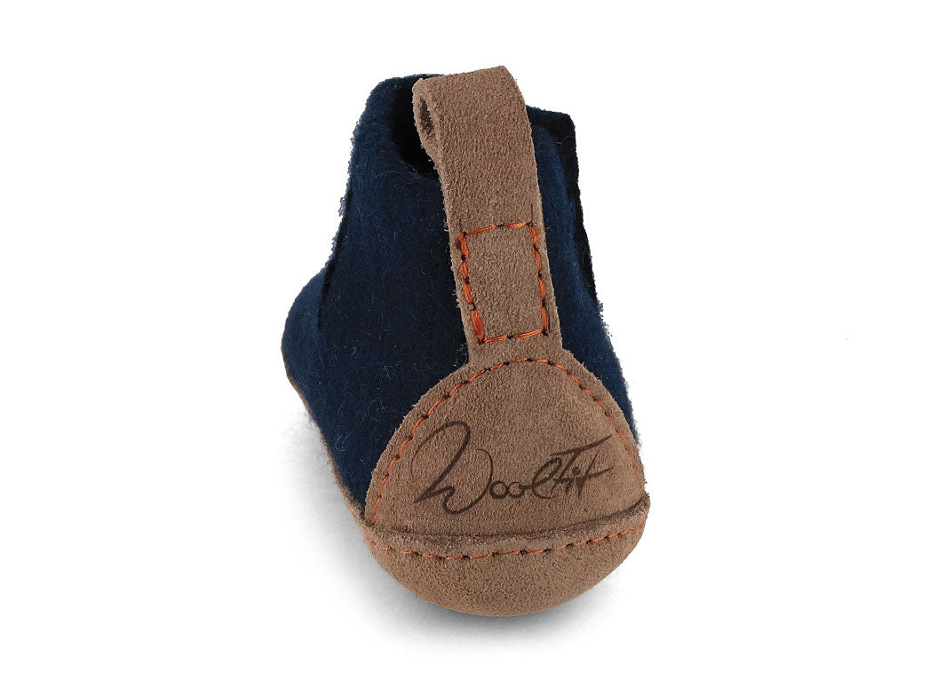 Hüttenschuhe mit Ledersohle Yeti, blau