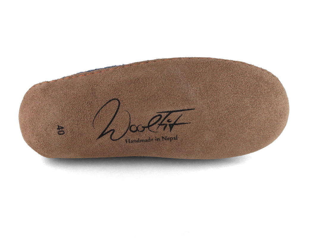 Hüttenschuhe mit Ledersohle Yeti, blau