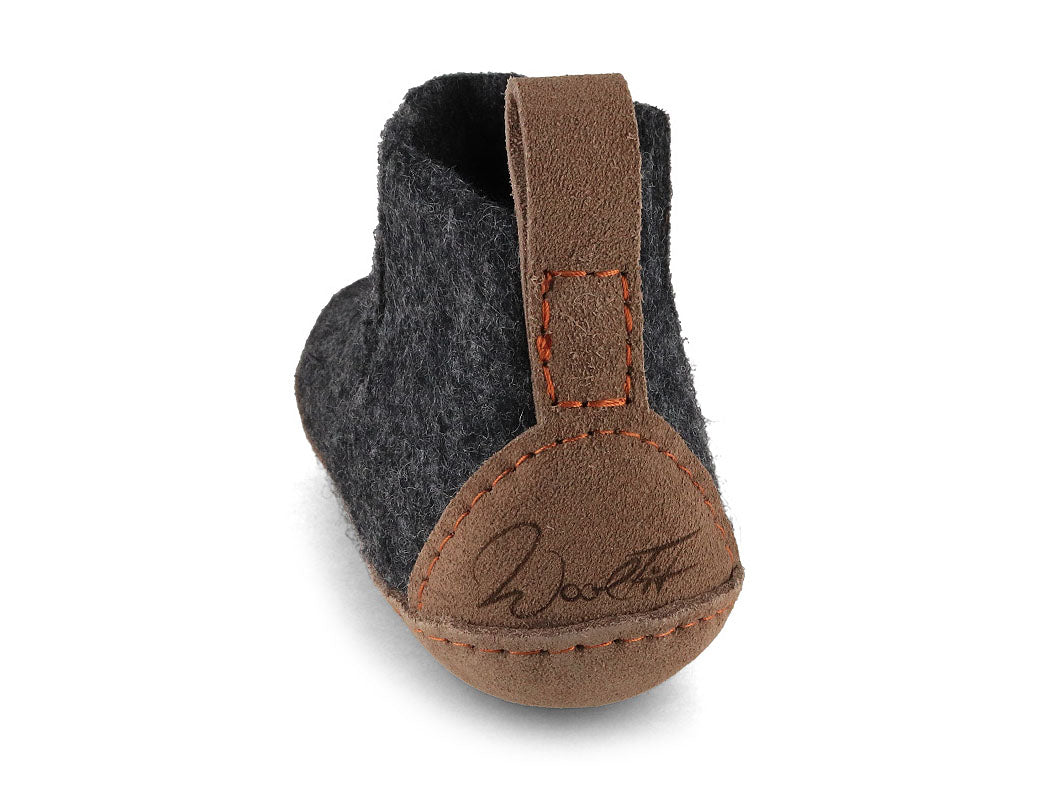 Hüttenschuhe mit Ledersohle Yeti, graphit
