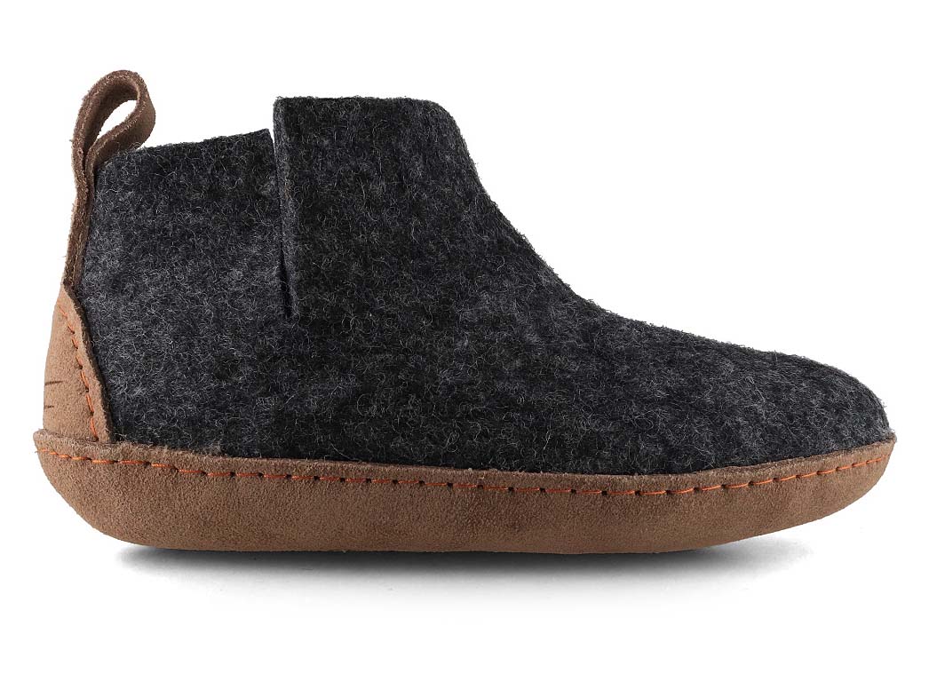 Hüttenschuhe mit Ledersohle Yeti, graphit