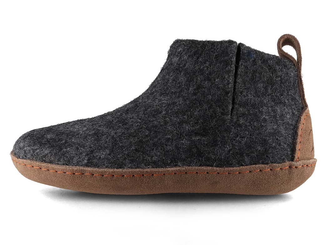 Hüttenschuhe mit Ledersohle Yeti, graphit