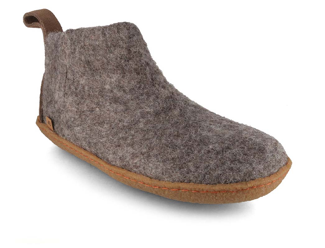 Slippers with rubber sole Yeti, stone grey