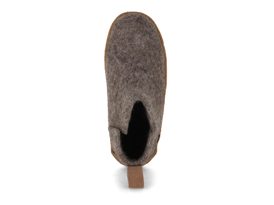 Slippers with rubber sole Yeti, stone grey