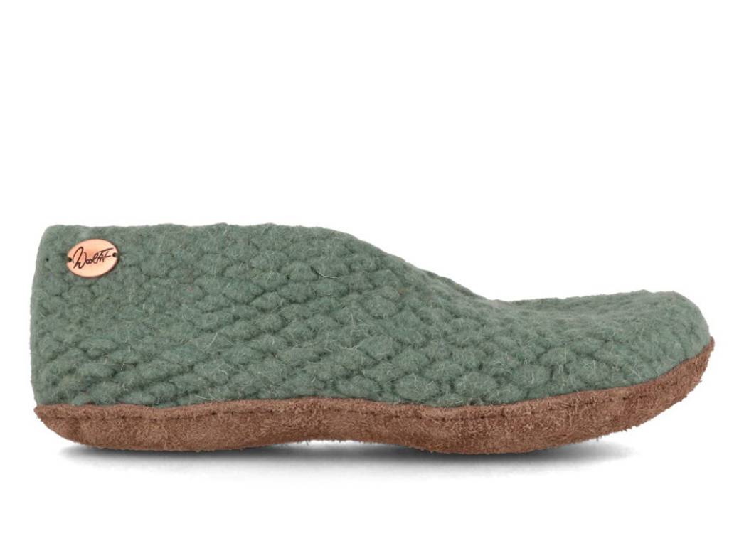 Woolies Handwoven Slippers, Sage