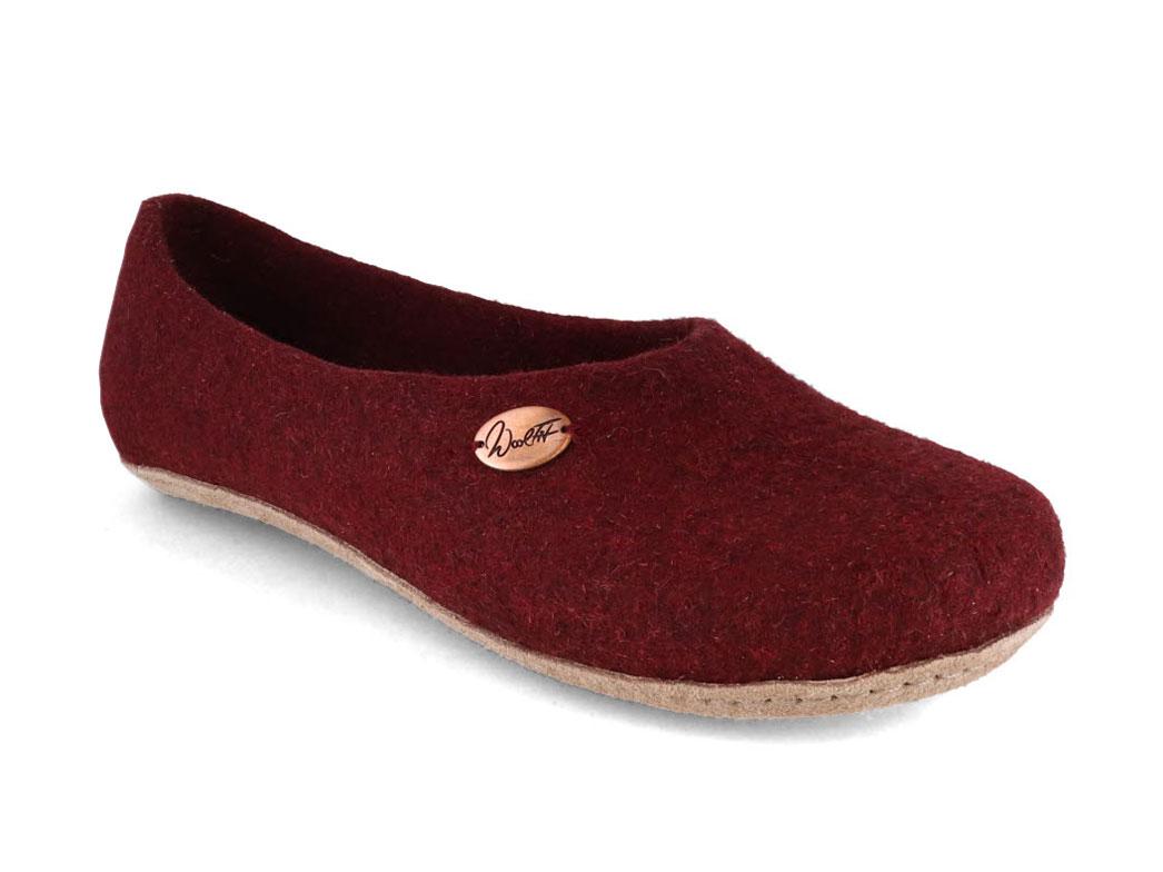 Ballerina-Hausschuhe aus Filz, dark cherry